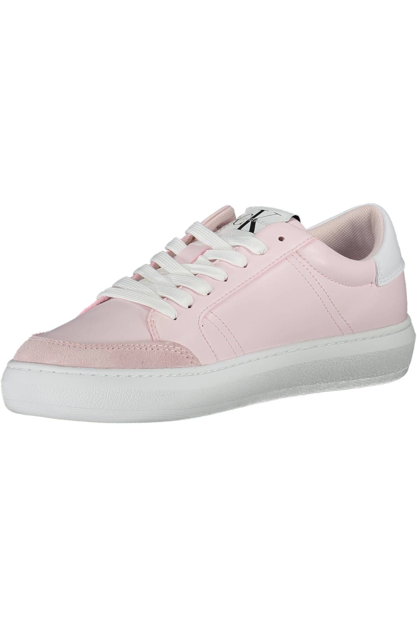 Chic Pink Polyester Sneakers with Logo Detail