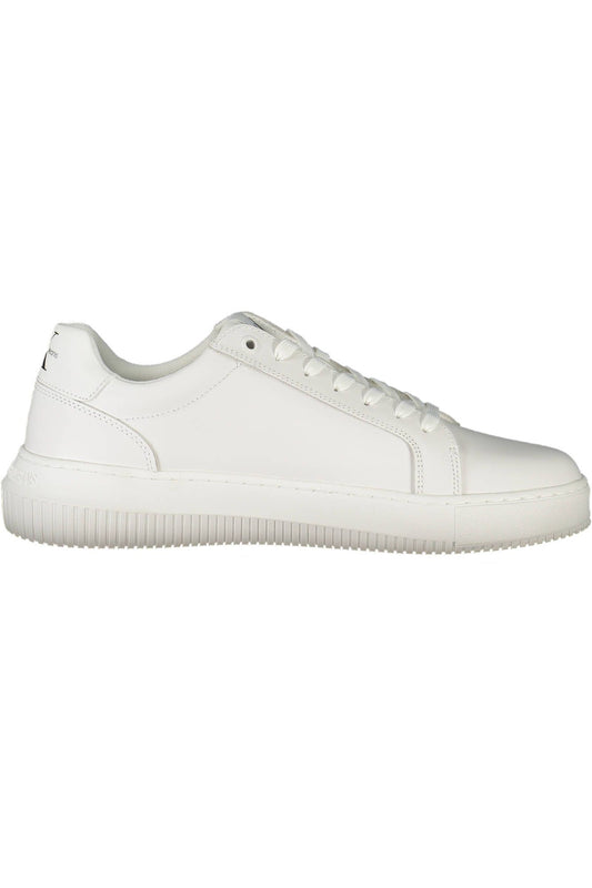 Sleek Sporty Lace-up Sneakers in White