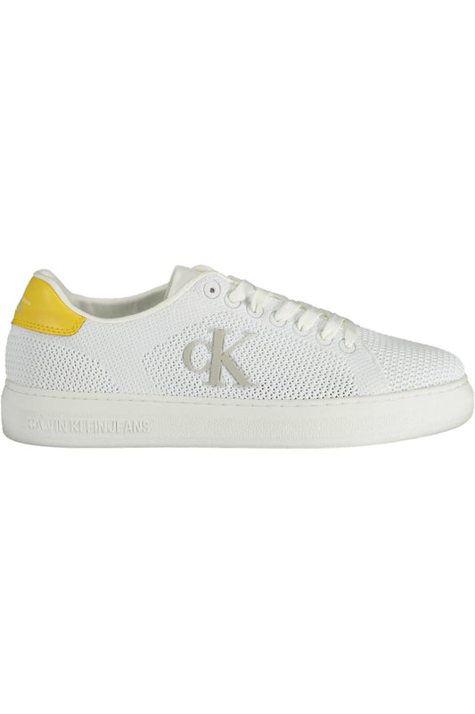 Sleek White Sporty Sneakers with Contrasting Details