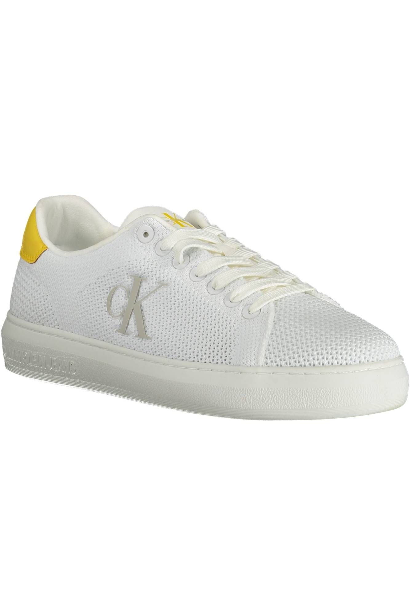 Sleek White Sporty Sneakers with Contrasting Details