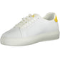 Sleek White Sporty Sneakers with Contrasting Details