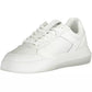 Sleek White Lace-Up Sport Sneakers