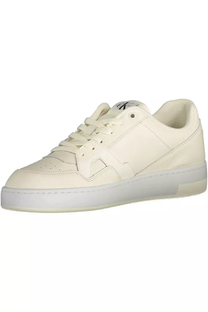 Sleek White Sporty Sneakers with Eco-Conscious Twist