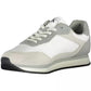 Sleek White Lace-Up Sneakers with Bold Accents