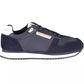 Sleek Blue Lace-Up Sport Sneakers with Contrast Sole