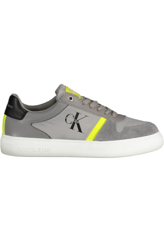 Sleek Gray Sports Sneakers with Contrasting Details