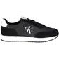 Sleek Black Sports Sneakers with Contrasting Details