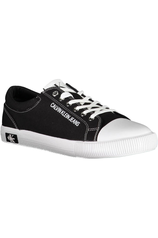 Elegant Black Cotton Sneakers with Logo