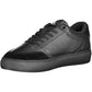 Sleek Black Sports Sneakers with Embroidery Detail