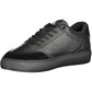 Sleek Black Sports Sneakers with Embroidery Detail