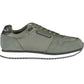 Elevated Green Polyester Sneakers with Laces