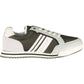 Green Polyester Lace-Up Sneakers with Logo