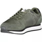 Sleek Green Lace-Up Sneakers with Contrasting Sole