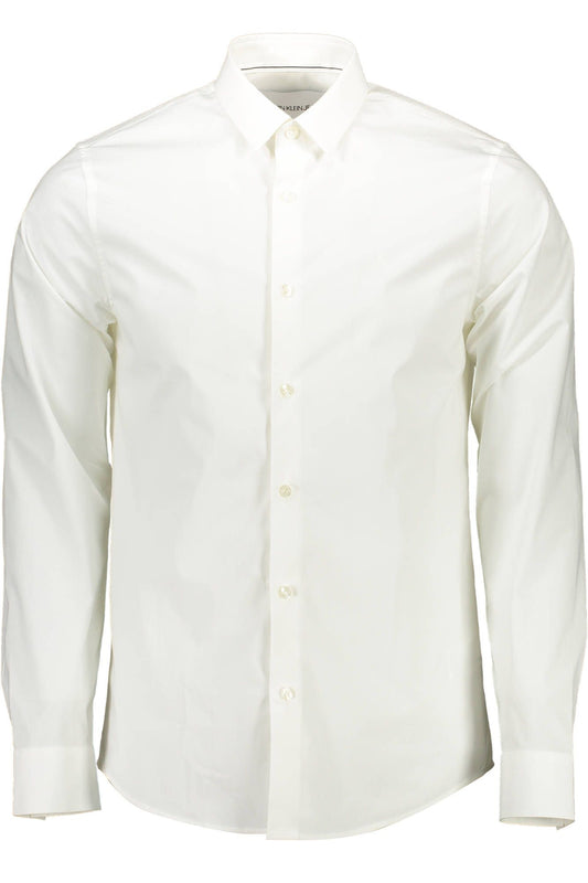 Elegant White Slim Fit Cotton Shirt