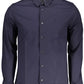 Elegant Slim Fit Blue Cotton Shirt