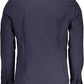 Sleek Blue Slim Fit Italian Collar Shirt