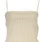 Chic Beige Embroidered Tank Top with Contrasting Details