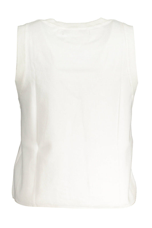 Sleek Cotton-Polyamide White Tank Top