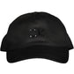 Sleek Black Visor Cap with Logo Accent