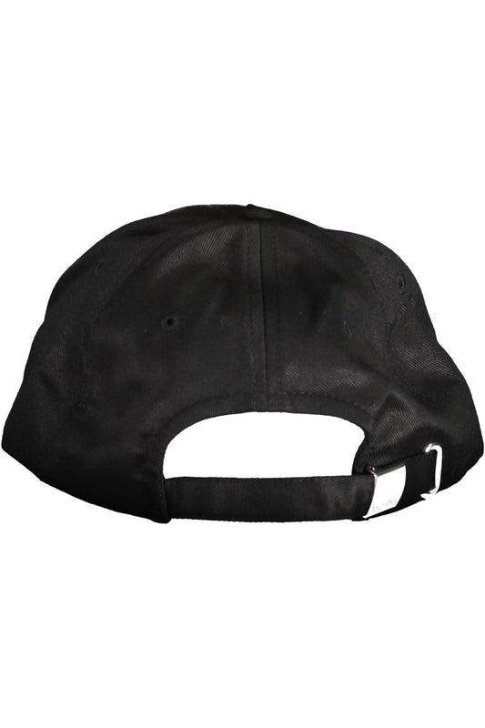 Sleek Black Visor Cap with Logo Accent