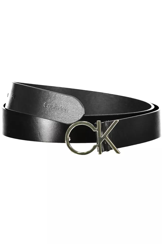 Chic Leather Belt with Designer Metal Buckle