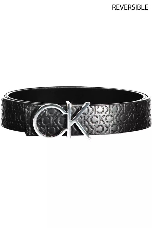 Elegant Reversible Black Leather Belt