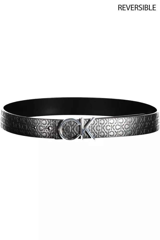 Elegant Reversible Black Leather Belt