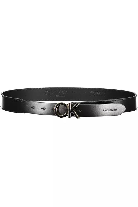 Sleek Leather Belt with Metal Buckle