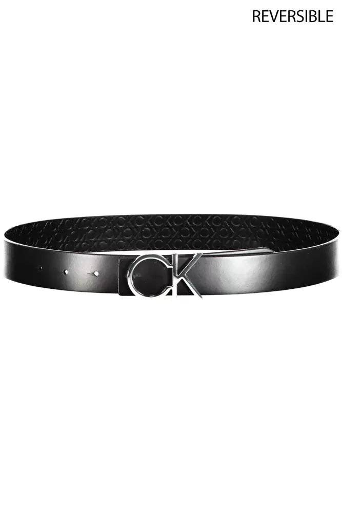 Elegant Reversible Black Leather Belt