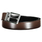 Elegant Brown Leather Belt with Metal Buckle