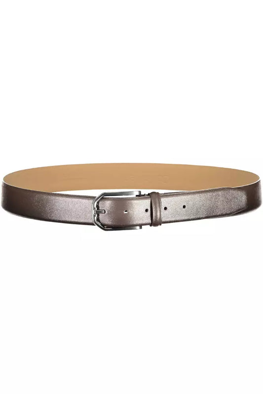 Elegant Leather Belt with Metal Buckle