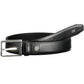 Reversible Black Leather Belt with Metal Buckle