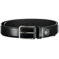 Elegant Black Leather Belt with Metal Buckle