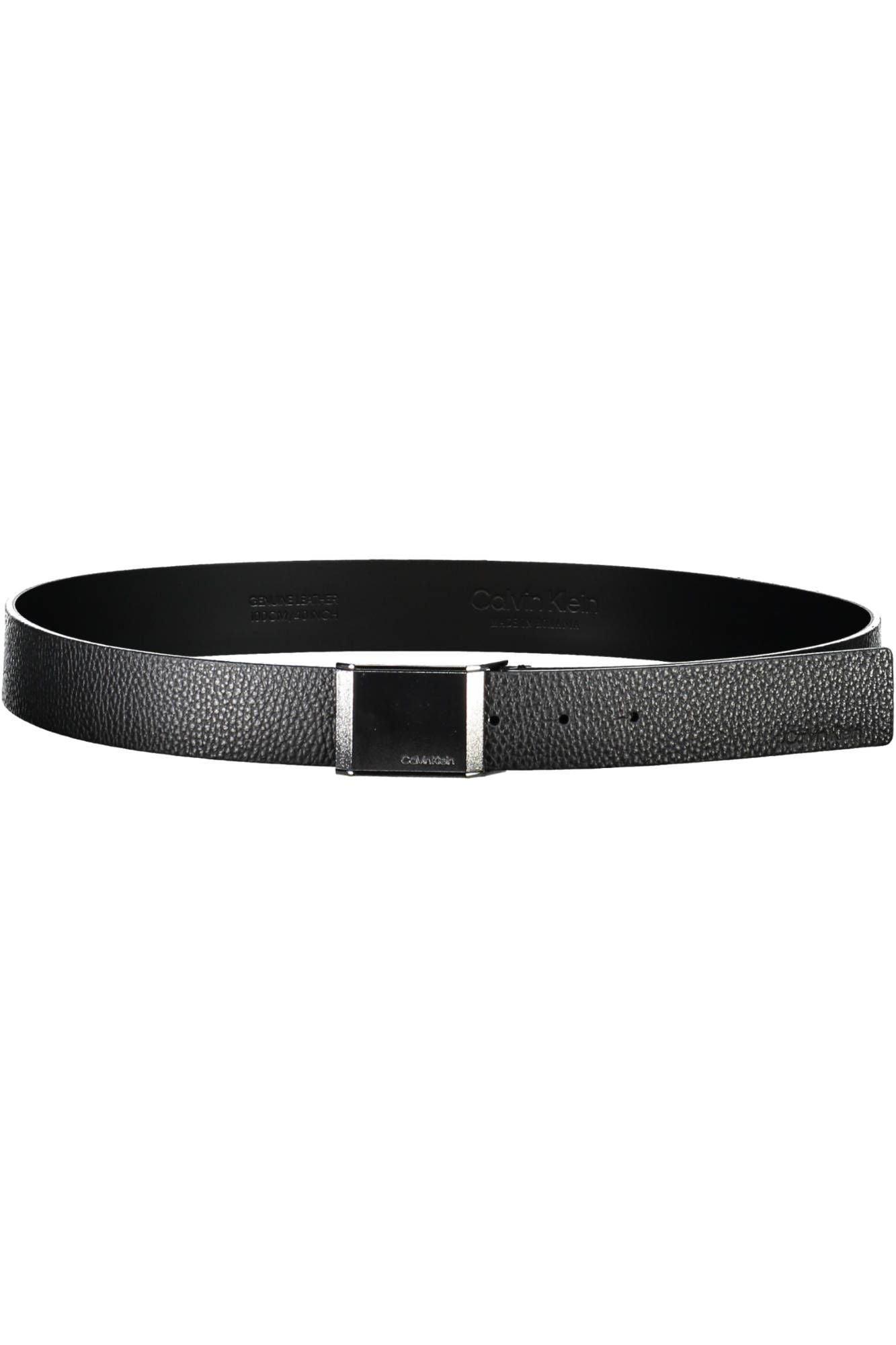 Elegant Black Leather Belt with Logo