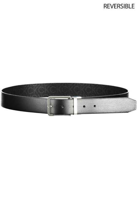 Elegant Reversible Black Leather Belt