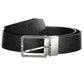 Elegant Reversible Black Leather Belt