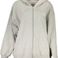 Sleek Gray Cotton Zip Hoodie with Logo