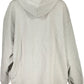 Sleek Gray Cotton Zip Hoodie with Logo
