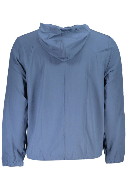 Chic Blue Technical Hooded Sweatshirt