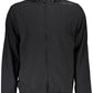 Sleek Black Technical Hooded Sweatshirt