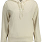 Chic Beige Hooded Sweatshirt with Logo Print