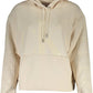 Beige Cotton Hooded Sweatshirt with Logo