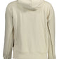 Chic Beige Hooded Sweatshirt with Logo Print