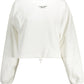 Elegant White Cotton Sweatshirt with Chic Details