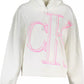 Elegant White Hooded Sweatshirt with Embroidery