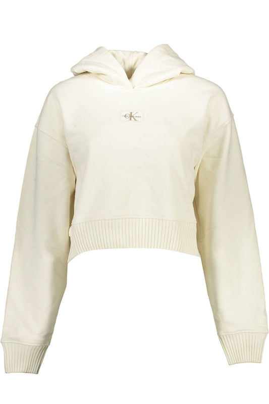 Eco-Conscious White Hooded Sweatshirt