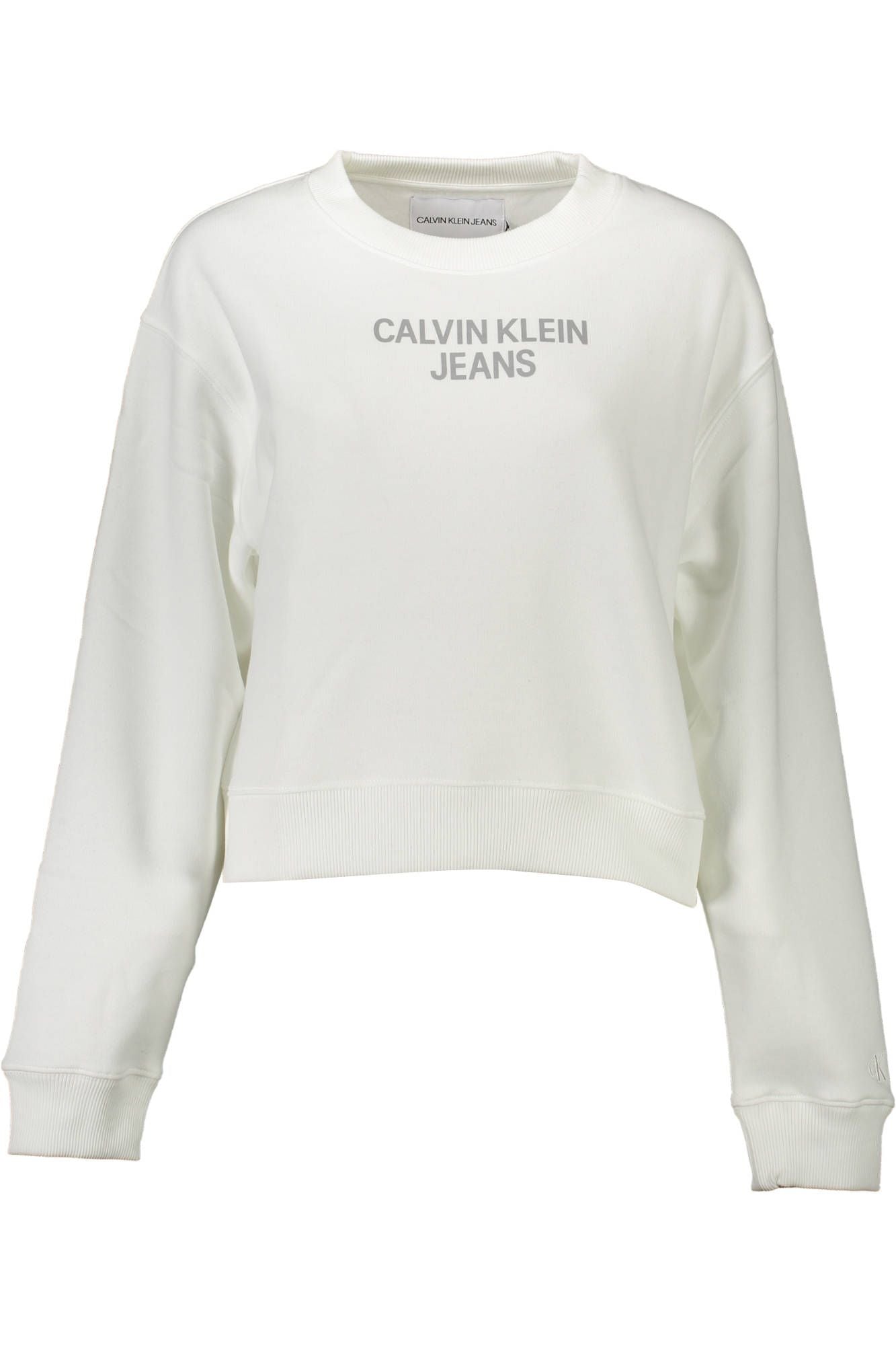 Chic White Embroidered Logo Sweatshirt