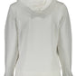 Elegant White Cotton Hooded Sweatshirt