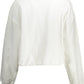Elegant White Cotton Sweatshirt with Chic Details