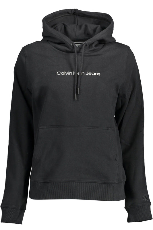 Elegant Black Hooded Sweatshirt with Logo Print